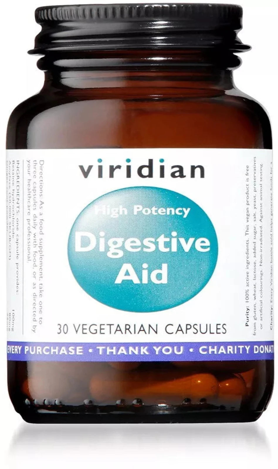 Viridian High Potency Digestive Aid (Vegan) Veg Caps 30 (BBE 10/24)