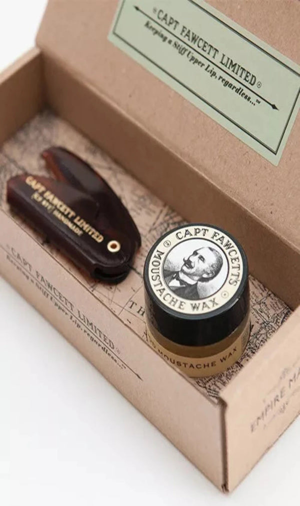Captain Fawcett Sandalwood Moustache Wax & Folding Pocket Comb 15ml
