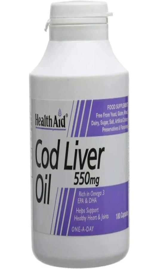 Health Aid Cod Liver Oil 550mg 180Capsules