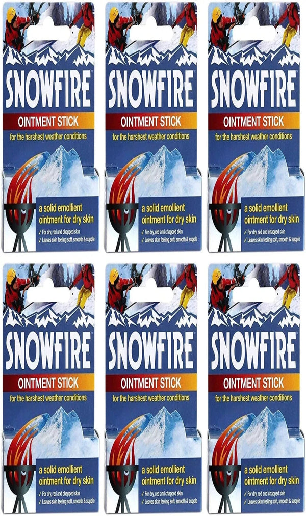 Snowfire Ointment Stick - Solid emollient ointment for dry skin (Pack of 6)