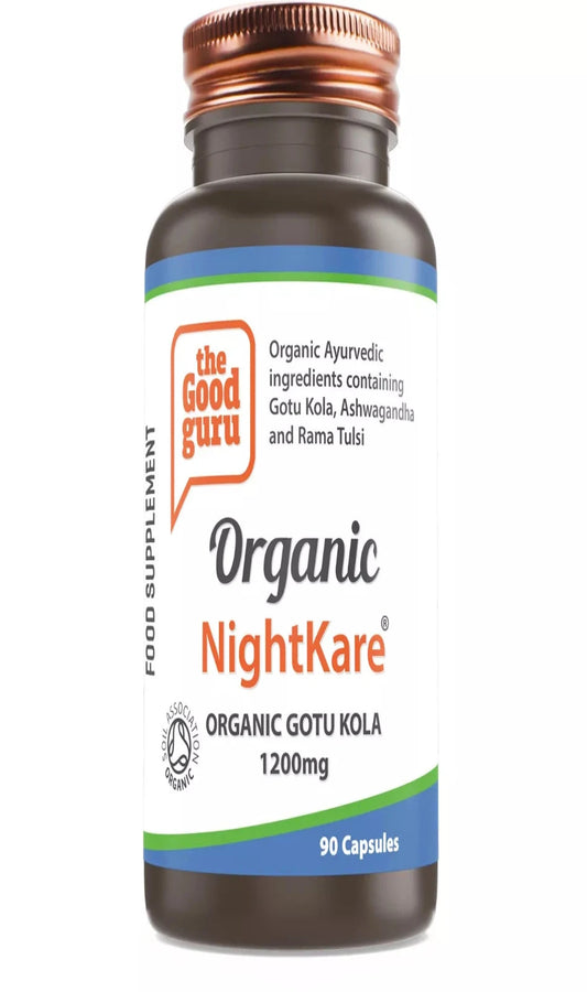 The Good Guru Organic NightKare Organic Gotu Kola 1200mg 90Cap (BBE 04/24)