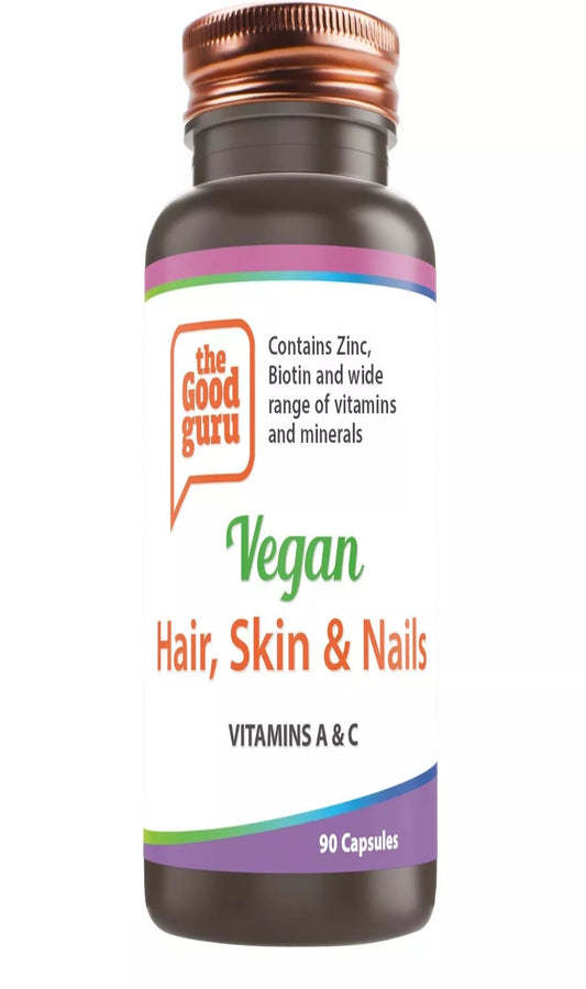 The Good Guru Vegan Hair, Skin & Nails Vitamin A & C 90Cap (BBE 07/25)