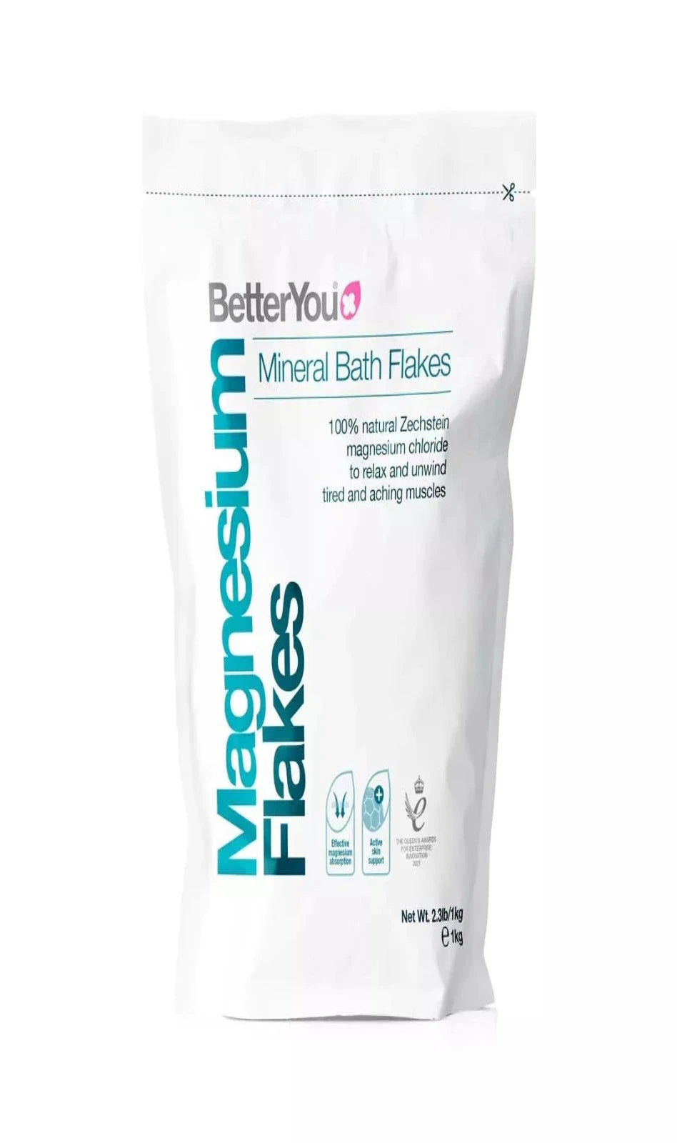 BetterYou Magnesium Flakes Mineral Bath Flakes 1kg (BBE 01/26)