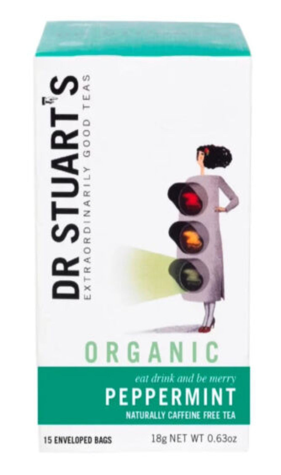 DR Stuart's Organic Peppermint Caffeine free 15 Tea Bags (BBE 01/2026)