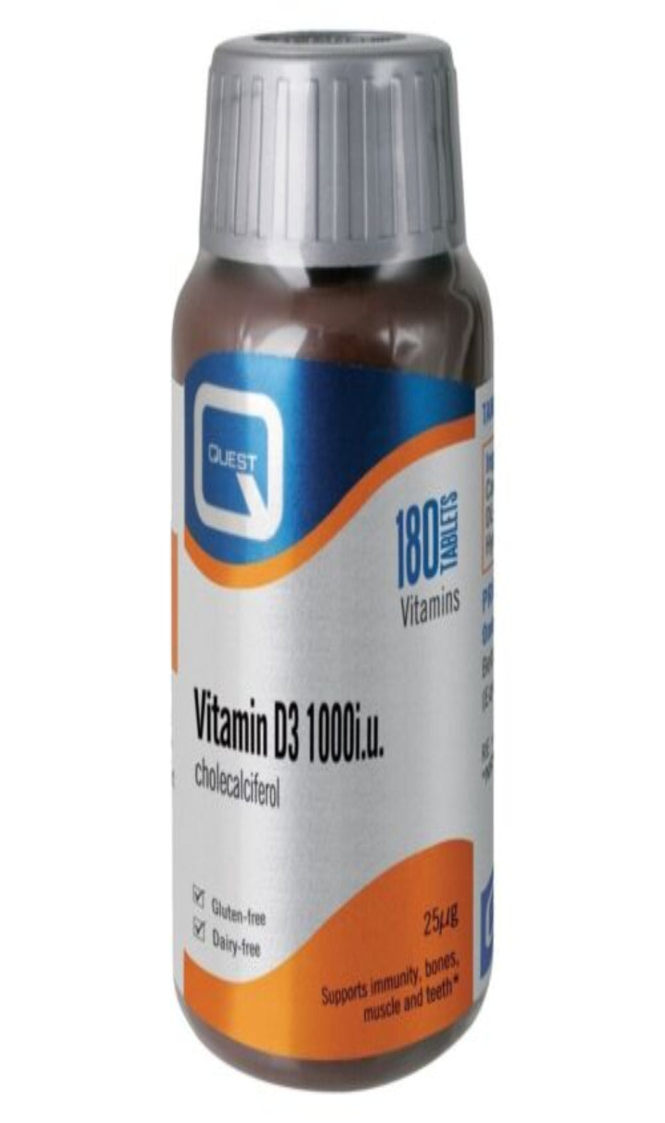 Quest Vitamin D3 1000 IU Cholecalciferol - 180 Tablets (BBE 06/24)