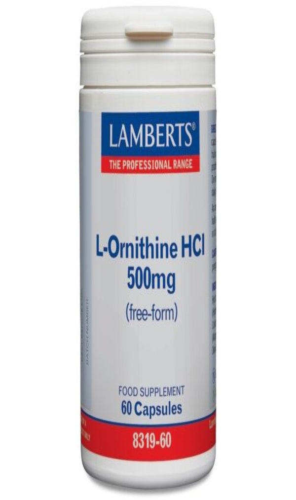 Lamberts L-Ornithine 500mg 60 Cap (BBE 04/26)