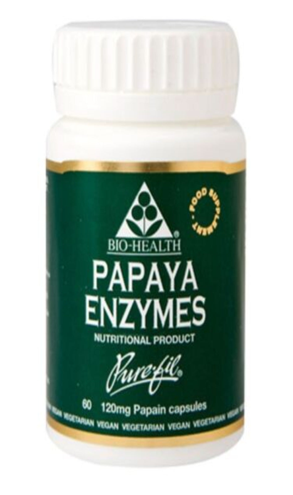 Bio-Health Papaya Enzymes 120mg 60 Capsules (BBE 04/2024)