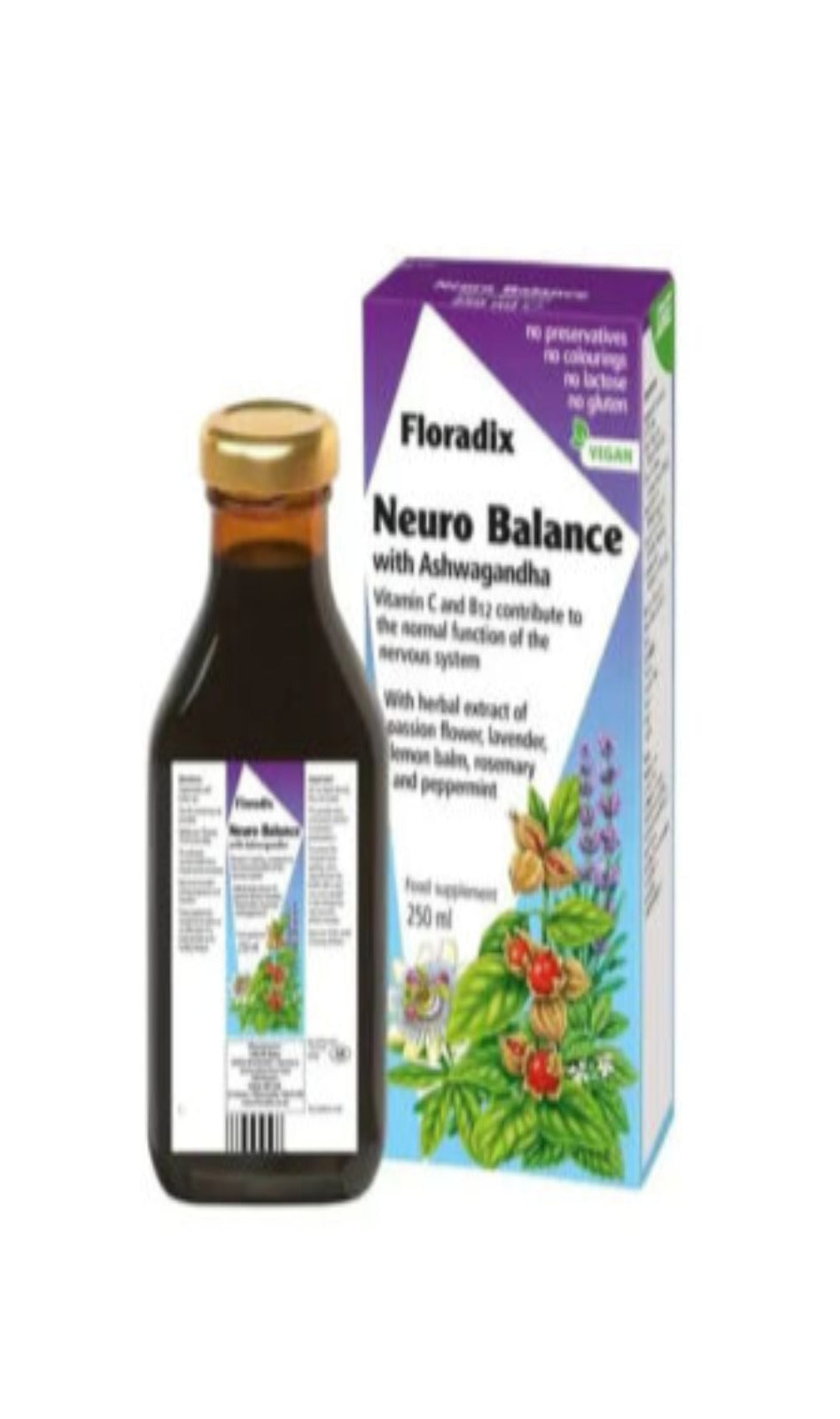 Floradix Neuro Balance Liquid with Ashwagandha 250ml (BBE 09/24)