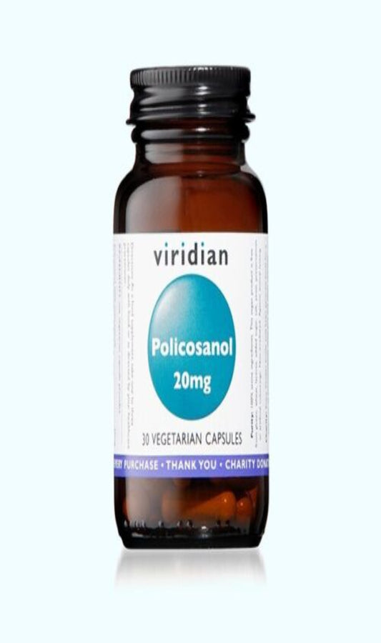 Viridian Policosanol 20mg Rice Bran Extract 30 Cap Gluten Wheat Salt Free (7/24)