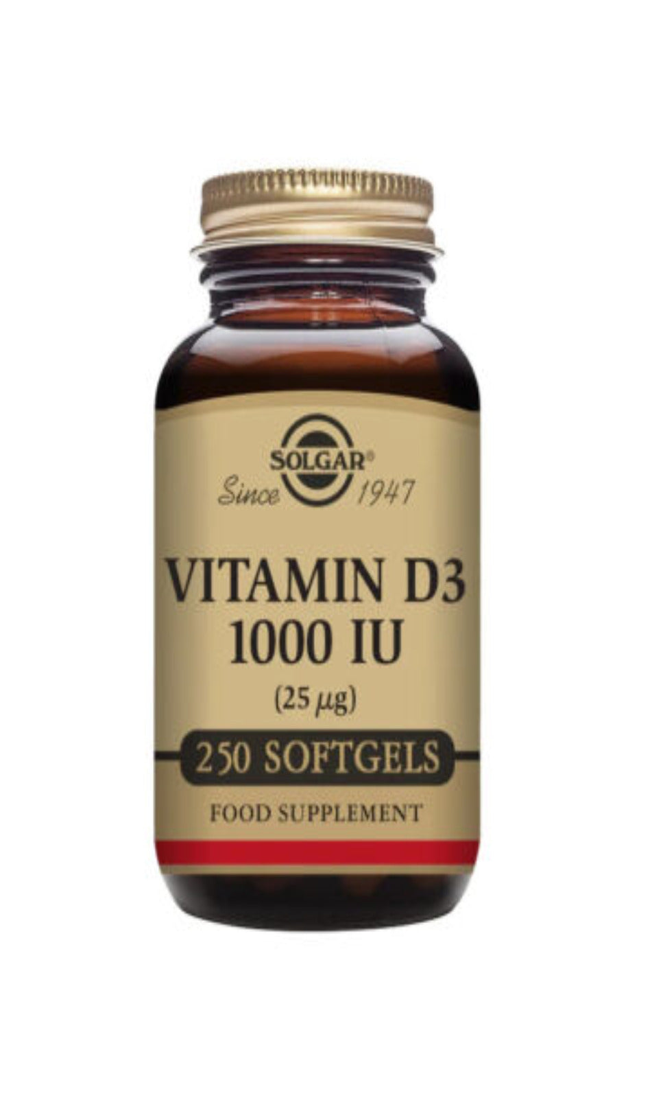 Solgar Vitamin D3 1000iu (25ug) 250 Softgels (BBE 09/25)