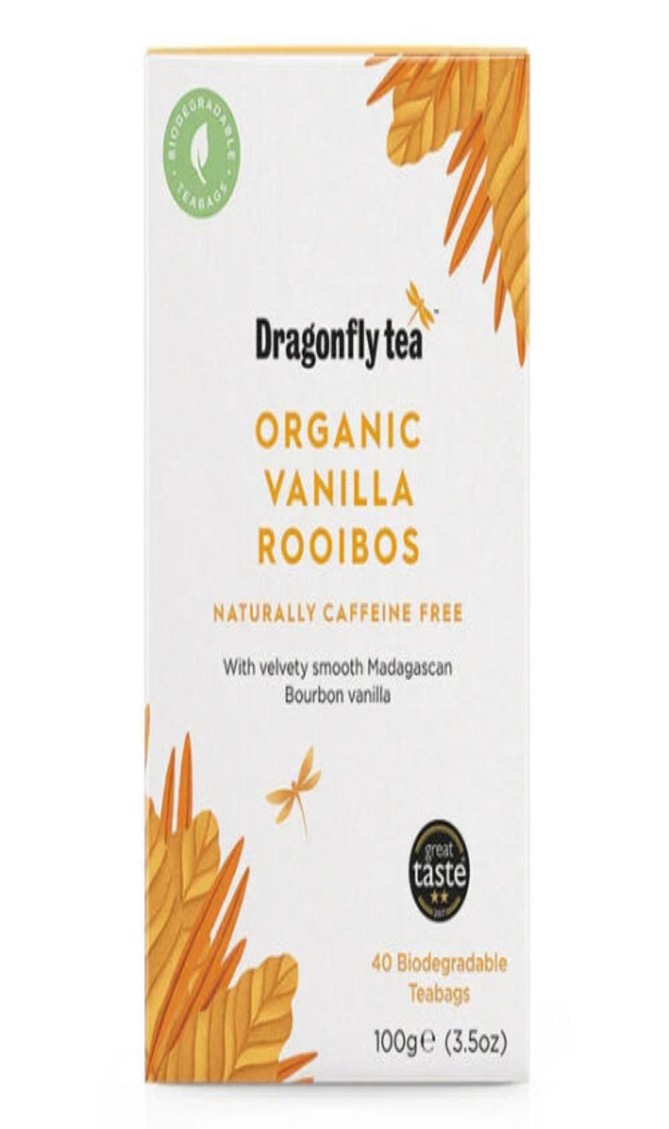 Dragonfly Tea Organic Vanilla Rooibos 40 Tea Bags (BBE 10/2025 )