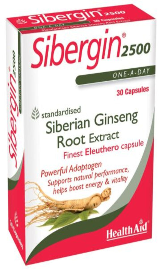 Health Aid Sibergin (Siberian Ginseng 2500mg) 30Capsules