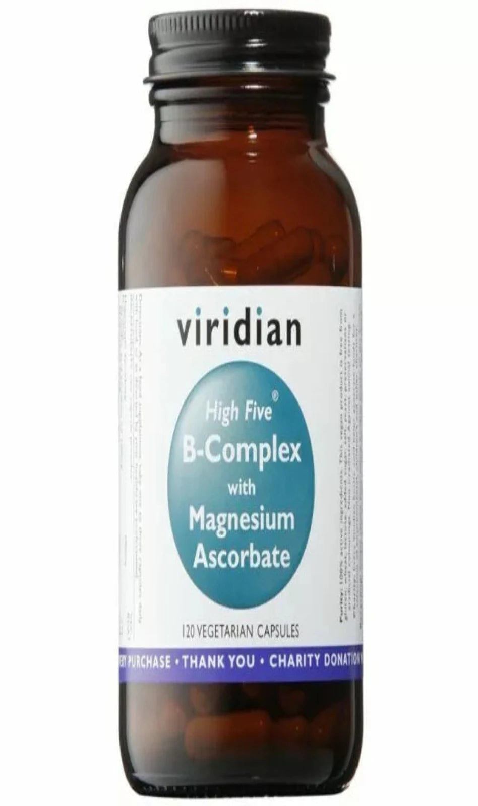 Viridian High Five B Complex with Magnesium Ascorbate - 120 Capsules (BBE 07/25)